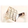 Image 1 : #46-STERLING SILVER CUBIC ZIRCONIA WAVE DESIGN RING