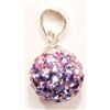 Image 1 : #47-STERLING SILVER PURPLE CUBIC ZIRCONIA SPHERE