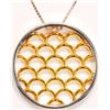 Image 1 : #50-STERLING SILVER CIRCLE GRID PENDANT WITH CHAIN