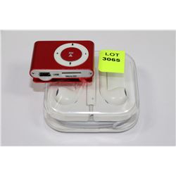 NEW BELT CLIP MP3 PLAYER W/ NEW EARBUD HEADPHONES