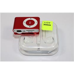 NEW BELT CLIP MP3 PLAYER W/ NEW EARBUD HEADPHONES