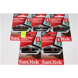 8GB SCAN DISK CRUZER GLIDE USB FLASH DRIVE X5