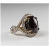 Image 1 : PLATINUM PLATED SILVER RUBY & TOPAZ RING