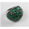 Image 1 : MODERN EMERALD & CITRINE GEMSTONE RING - SIZE 6.75