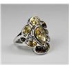 Image 1 : .925 SILVER MODERN MULTI GEMSTONE RING - SIZE 7