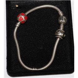 AUTHENTIC PANDORA  BRACELET WITH BEADS