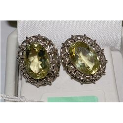 STERLING SILVER .925 & QUARTZ EARRINGS