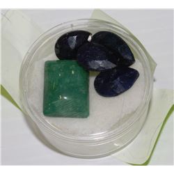 #36-NATURAL SAPPHIRE  AND EMERALD 41CT