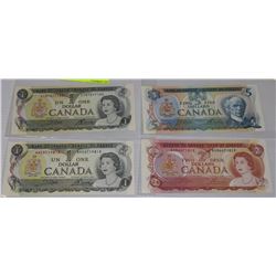 LOT OF FOUR CANADIAN BANKNOTES INCLUDES