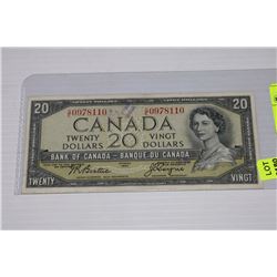 1954 CANADIAN $20 DOLLAR BILL