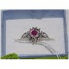 Image 1 : #12-.925 SILVER NATURAL RUBY & CZ  RING SIZE 9