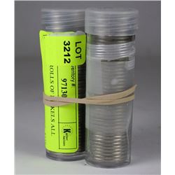 LOT OF 2 ROLLS OF NICKELS ALL 1965
