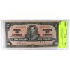 Image 1 : 1937 CANADIAN  $2 DOLLAR BANK NOTE WITH GORDON/