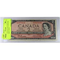 1954 CANADIAN $2 DOLLAR BANK REPLACEMENT NOTE