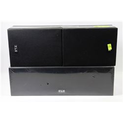 3-PC KLH SURROUND SPEAKERS - CENTER & 2