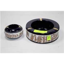 PAIR OF DECORATIVE ASH TRAYS FLORENTINE HANDMADE IN ITALY