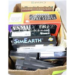 BOX W/LOTS OF PC GAMES, ETC.
