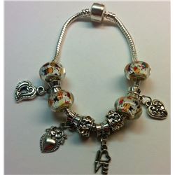 PANDORA STYLE BRACELET WITH MURANO GLASS
