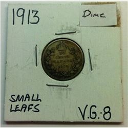 1913 KING GEORGE 10 CENT COIN