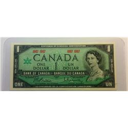 1967 CANADIAN CENTENNIAL $1 BANKNOTE