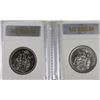Image 1 : J-LOT OF 2PCS 1961-65 CANADA SILVER HALF DOLLARS