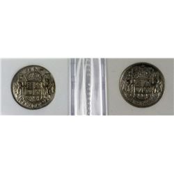 C- LOT OF 2 PCS 1943& 1950 CANADA SILVER HALF