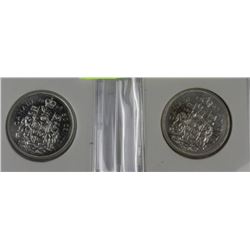 F-LOT OF 2PCS 1963-64 MINT STATE CANADA SILVER