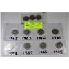Image 1 : M-11PCS OF 1940,50,60'S CANADA SILVER QUARTERS