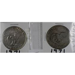 O-2PCS 1971-"S" US EISENHOWER DOLLARS