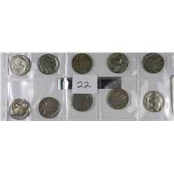 V-10PCS 1930'S US SILVER BUFFALO NICKELS