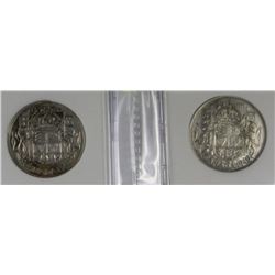 E- LOT OF 2 PCS 1940& 1942 CANADA SILVER HALF