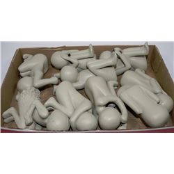 SET OF NINE SIGNED ART SCULPTURES & FIGURINES