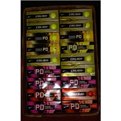 FLAT OF NIKE PD COLOURED RECLAIMED GOLF BALLS AND CRUSH