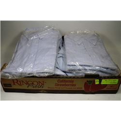 FLAT OF 12 NEW BLUE MENS DRESS SHIRTS INCL. 15-1/2,18 1/2 AND MORE