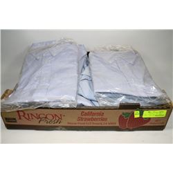 FLAT OF 12 NEW BLUE MENS DRESS SHIRTS INCL. 15-1/2,18 1/2 AND MORE