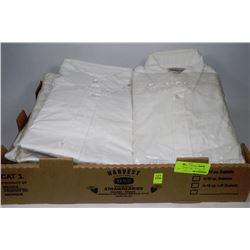 FLAT OF 12 NEW WHITE MENS DRESS SHIRTS INCL. 17-1/2,18 1/2 AND MORE