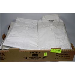 FLAT OF 12 NEW WHITE  MENS DRESS SHIRTS INCL. 15-1/2,18 1/2 AND MORE