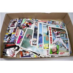 FLAT OF HOCKEY AND LARGE TOPPS BASEBALL CARDS