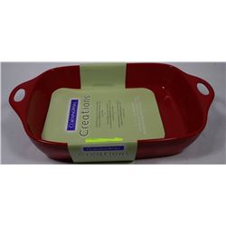 NEW CORNINGWEAR CREATIONS RED OBLONG