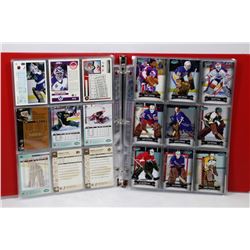 BINDER OF 17 PAGES OF NHL GOALIES VARIOUS YEARS