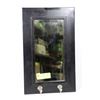 Image 1 : BLACK HALL MIRROR WITH HOOKS 16"X10"