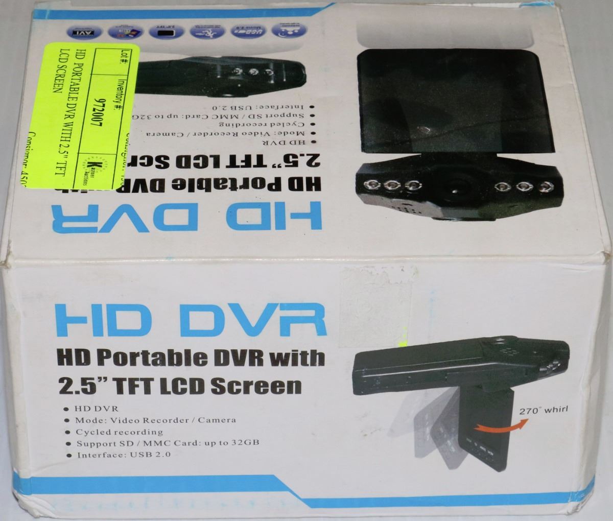 HD PORTABLE DVR WITH 2.5" TFT LCD SCREEN
