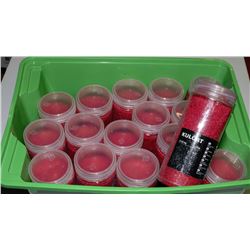 LOT OF 16 JARS OF RED GLITTER EACH JAR IS 1.15LB