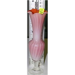 ART GLASS VASE 8"H
