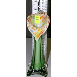 ART GLASS VASE 8"H