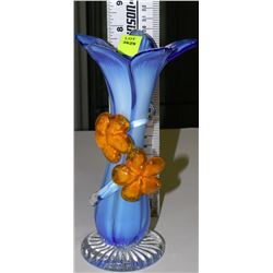 ART GLASS VASE 8"H