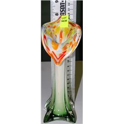 ART GLASS VASE 8"H
