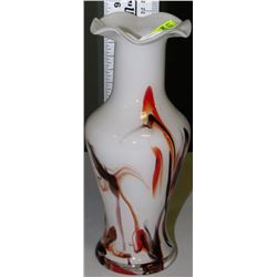 ART GLASS VASE 8"H