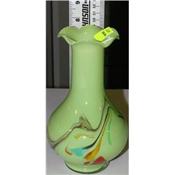 ART GLASS VASE 8"H