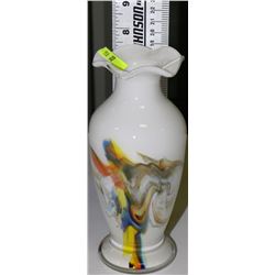 ART GLASS VASE 7"H